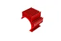A bright red ARRMA branded aluminium motor heatsink for 1/18 scale RC vehicles.