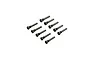 A set of ten black ARRMA 2.5x16mm partial thread step screws arranged in two rows on a white background.