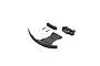 ARRMA 1/8 Super Basher V2 front bumper set including bumper, mounting brackets, and screws on a white background.