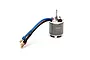 Blade 3400Kv brushless outrunner motor with three wires and bullet connectors against a white background.