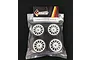 Solaris Mini 36J Premounted Touring Car Rubber Tyres w/ White Rims 4Pcs S-M36J0M2W
