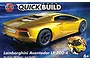 Airfix Quickbuild Lamborghini Aventador LP 700-4 model kit box art showing a yellow sports car and an exploded view of its components.