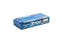 LRP Graphene 4.1 3700mAh 7.6V HV LCG Shorty LiPo battery in a blue hard case, viewed from an angle on a white background.