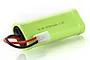 A green 7.2V 3000mAh NiMH battery pack with a Tamiya connector, shown against a white background.