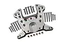 GPM Racing silver aluminium rear shock tower for RC cars with included mounting hardware screws and nuts.