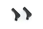 Two black plastic HSP battery holder parts shown from an angled perspective against a white background.