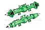 GPM Aluminium Complete Quick Release Front & Rear Axle Set 2Pcs - Green LMTM1213KIT-G