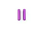 Two purple anodized aluminium hexagonal standoffs or wing mount supports for an RC car.