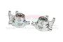A pair of silver GPM Racing aluminium steering hubs for RC cars, featuring L and R markings and pre-installed bearings.