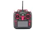 Radiomaster TX16S Mk 2 Max transmitter in red and carbon fiber finish, featuring a central screen, dual gimbals, and various switches and knobs.