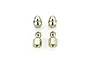 Four silver-colored metal shock pivot balls for RC cars arranged in a square formation on a white background.