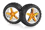 HSP 2.3" Rear Buggy Tyres on Orange Chrome Rims - Wheels 2Pcs 06026B