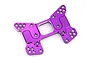 A purple anodized aluminium rear shock tower for an HSP RC car, featuring multiple mounting holes and a central cutout.
