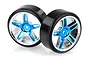 HSP 1.9" Drift Tyres on Blue Chrome Rims - Wheels 2Pcs 07003A