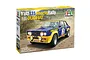 Italeri 1/24 scale Fiat 131 Abarth Rally Olio Fiat plastic model kit box, showing the rally car in action on a dirt track.
