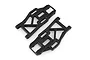 Two black plastic rear lower suspension arms for an HSP RC car, shown from a top-down perspective on a white background.