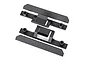 Two black plastic side body support components for a Traxxas RC vehicle, shown on a white background.