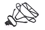 A set of black plastic RC car bumper components including a main frame and support pieces on a white background.