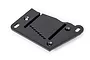 A black Traxxas motor mount cap spare part shown from an angled perspective against a white background.
