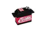 MKS DS9910 digital coreless metal gear servo with a red anodized aluminium case and black plastic top.