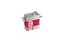 MKS DS95i micro servo with a silver and red aluminium case against a white background.