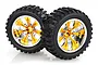 HSP 2.8" Off Road Tyres on Orange Chrome Rims - Wheels 2Pcs 08010B