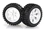HSP 2.8" Off Road Tyres on White Rims - Wheels 2Pcs 08010C