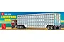Box art for the AMT 1/25 scale Wilson Livestock Van model kit, featuring a red truck tractor pulling a white livestock trailer.