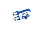 LaTrax 1/18 scale blue plastic upper chassis brace and battery hold down components set.