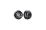 Traxxas 2.2/3.0" Mickey Thompson Drag Rear Tyres on Chrome Black Weld Rims - Glued Wheels 2Pcs 9476X