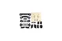 Traxxas Clipless Body Mount Conversion Kit parts including plastic mounts, screws, and a paper drilling template on a white background.