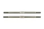 Two silver-coloured steel turnbuckles for RC cars, shown horizontally against a white background.