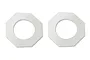 Two white octagonal slipper clutch pads for Team Associated RC vehicles.