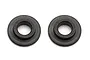 Two black metal slipper spring adapters for Team Associated RC vehicles, shown side-by-side on a white background.