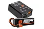 Spektrum S100 USB Smart Charger and a 3S 5000mAh 50C LiPo hard case battery with IC5 connector.