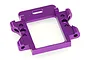 A purple anodized aluminium RC car rear bulkhead component on a white background.