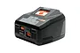 Spektrum S2100 G2 200W Dual Port Smart Charger in black with an integrated LCD screen and dual charging ports.