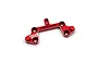 A red anodized aluminium rear body post tower mount for an RC car, featuring the KYFZ logo engraved on the surface.