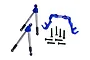GPM Racing blue aluminium front tie rods and hub carrier brace set for RC cars, including mounting screws.