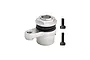 A silver GPM Racing 25T aluminium servo horn with a built-in servo saver mechanism and two small black mounting screws.