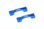 Two blue anodized aluminium hoop brace bars for RC vehicles, featuring the GPM Racing logo engraved on the top surface.