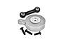GPM Racing silver aluminium servo horn with servo saver assembly, black linkage bar, and three black screws on a white background.