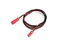 A Traxxas extension lead with red and black wires and JST connectors at both ends, isolated on a white background.