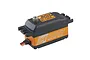Savox SC-1252MG Plus low profile digital servo with an orange aluminium middle case and black plastic top and bottom sections.