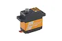 Savox SH-0264MG Plus micro digital servo with an orange aluminium middle case and black plastic top and bottom sections.