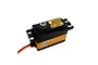 Savox SV-1257MG digital servo with an orange aluminium middle case and black plastic top and bottom, featuring a metal output gear.