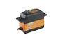 Savox SV-1272SG Plus high voltage coreless metal geared servo with an orange aluminium middle case and black plastic top and bottom sections.
