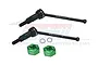 GPM Medium Carbon Steel Front CVD Driveshafts 2Pcs w/ Green Aluminium Wheel Hexes MGG048FS-G