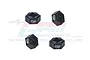 Four black GPM Racing aluminium 12mm wheel hex adapters for RC cars, arranged on a white background with a faint GPM logo watermark.