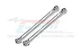 Two silver aluminium RC steering linkages from GPM Racing, featuring ball ends and engraved 7075 markings, set against a branded white background.